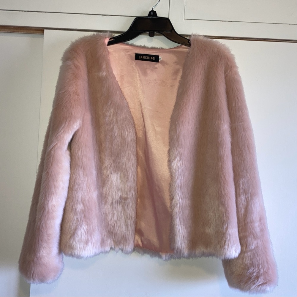 PINK FAUX FUR jacket